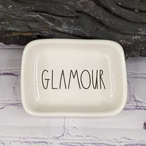 Rae Dunn GLAMOUR Rectangle Ceramic Trinket Dish Soap Dish